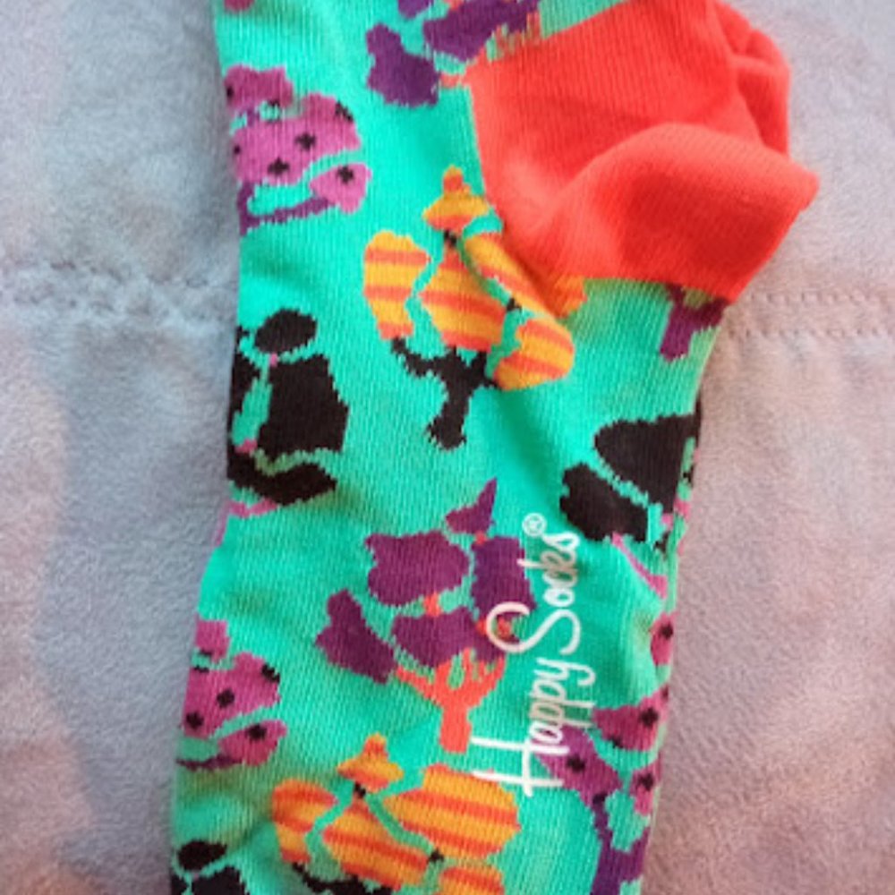 Happy Socks Aqua Trees and Leaves Socks